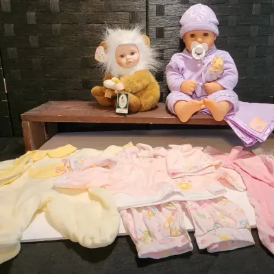 Zapf Creations Soft Baby (4 GiGi Outfits) & Geppedo Milo Monkey