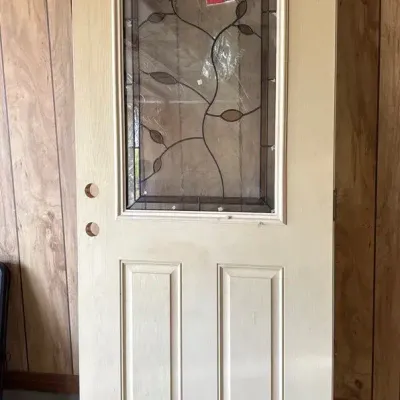 Door With Floral Glass 