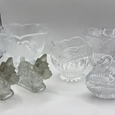 Glass Decor- Scotty Dogs, Swans, More 