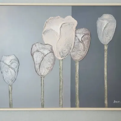 Large Textured Tulip Painting by Avanti (41" x 32")
