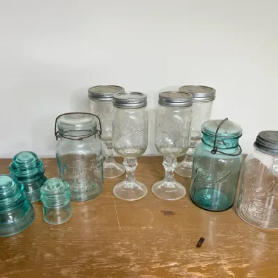 Vintage BALL Glassware And Insulators