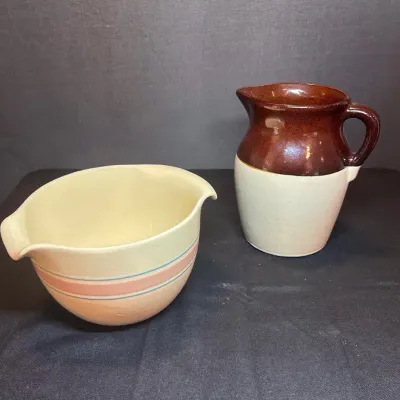 McCoy 2 Quart Mixing Bowl And Stoneware Pitcher 