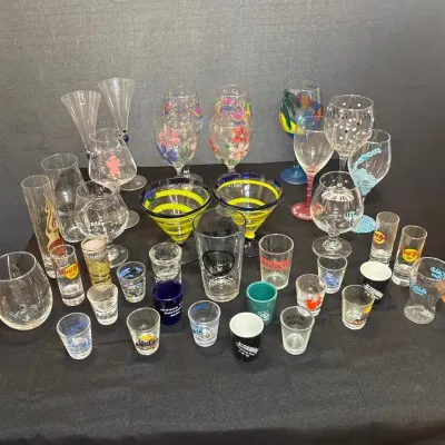Large Assortment Of Novelty And Shot Glasses