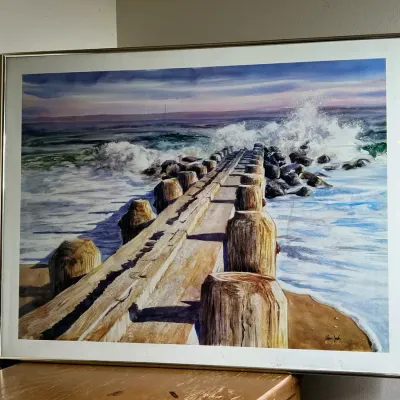 Steven Jordan Wavebreaker Seascape Print - 31x24 Inches