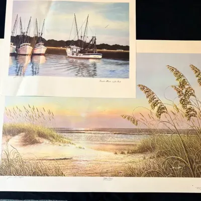 SIGNED Jim Booth Prints - Golden Dawn & Trawler Haven