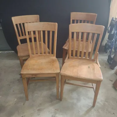 Two Pair Of Wood Chairs