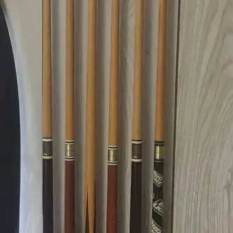 Pool Cues And Rack
