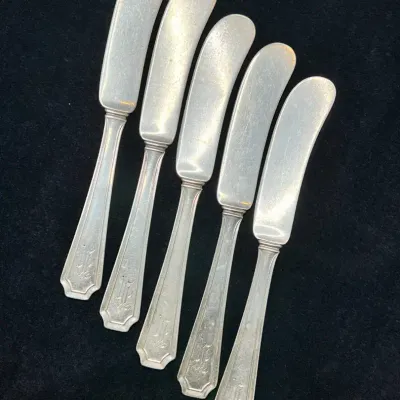 Sterling Silver Cheese Spreader Knives - 3.1 Ounces 
