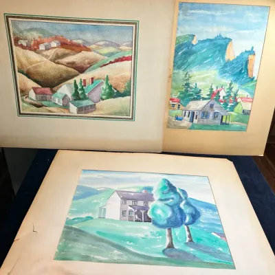 Randolph Venable Countryside Watercolors - x4