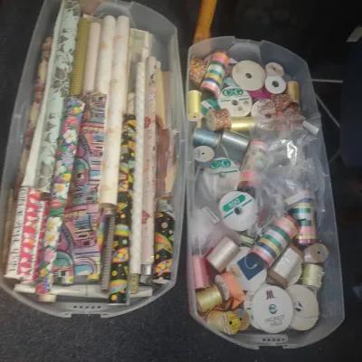 Bin Of Wrap & Bin Of Ribbon