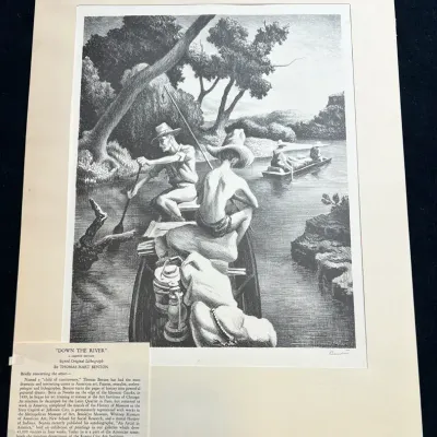 SIGNED Original Thomas Benton Lithograph - 14x18 Inches