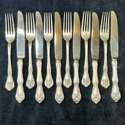 Alvin Sterling Silver Dinner Forks & Knives