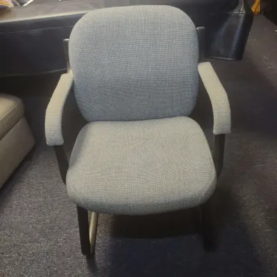Grey And Green Cloth Reception Or Guest Chair