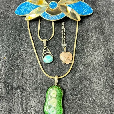 Sterling Silver Necklaces And Pendants + Silver-toned Hairclip