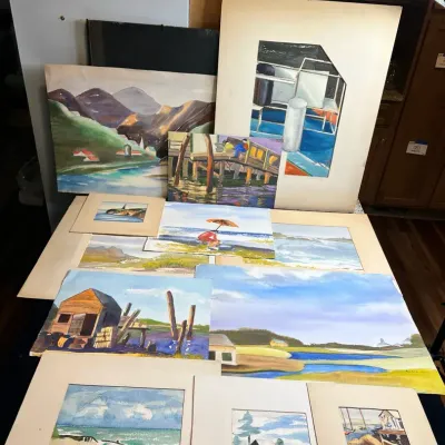 Signed Randolph Venable Watercolors & Portfolio