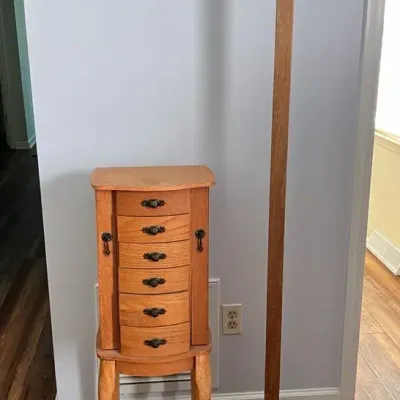 Small Jewelry Armoire And Coatrack
