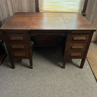 Antique Drop Center Typewriter Desk