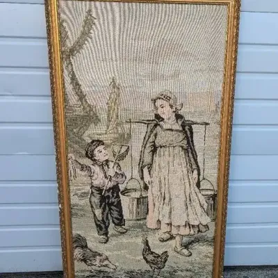 European Or French-Style Pastoral Woven Jacquard Tapestry 4+ Feet Tall