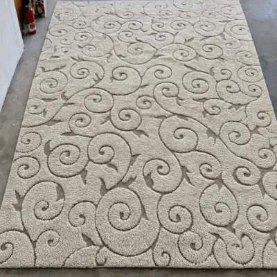 Nuloom Cream Swirl Rug 10+ Feet