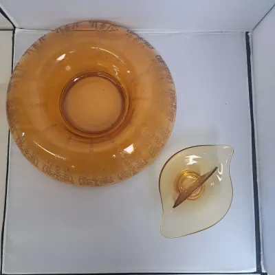 Amber Glass Console Bowl