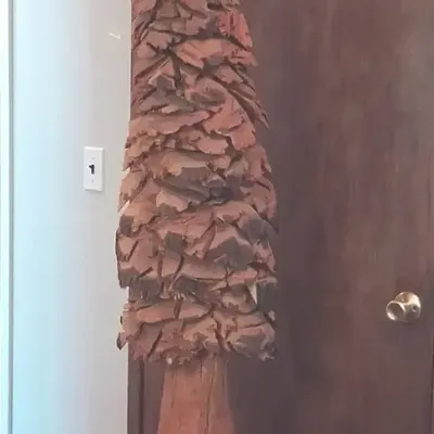 Large Wood Chainsaw Carved Fir/Pine Tree 7++ Feet Tall