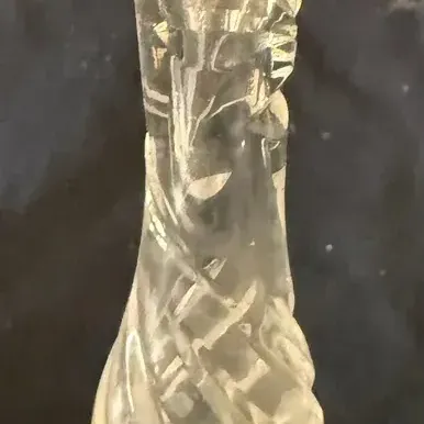 Vintage Cut Crystal Bud Vase – Twisted Pinwheel Design – 6”