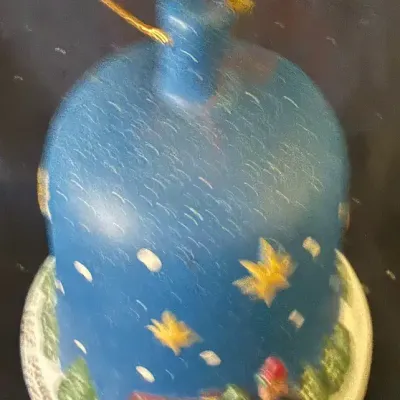 Village Square 1986–1996 Tenth Anniversary Porcelain Bell Christmas Ornament