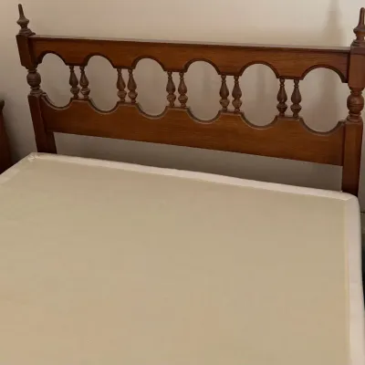 Vintage Full-Size Wood Spindle Headboard – Traditional Colonial Style