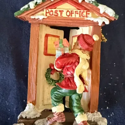Vintage Christmas Post Office Delivery Scene Ornament