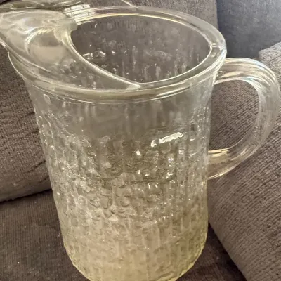 Vintage Anchor Hocking Soreno Clear Glass Ice-Lip Pitcher
