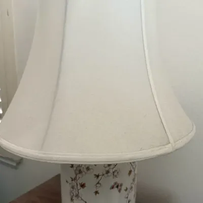 Vintage Porcelain Ginger Jar Table Lamp with Butterflies & Floral Design