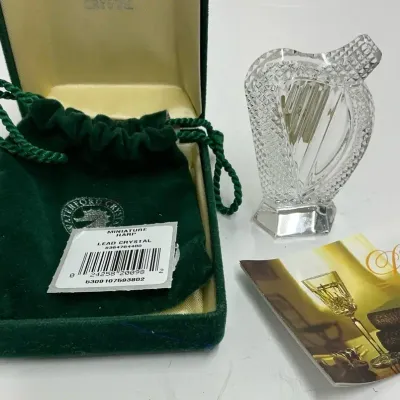 Waterford NIB Miniature Crystal Harp 
