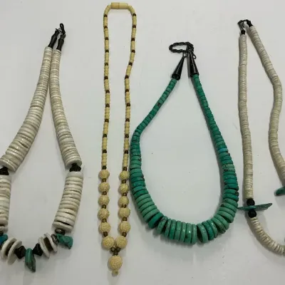 Natural Bone, Shell, And Turquoise Style Jewelry Necklaces 