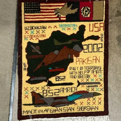 Sherberghan Afghan War Rug 2' x 2'7"