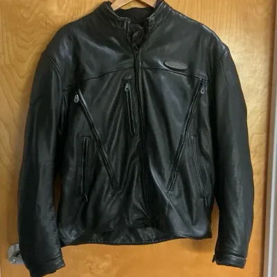Harley-Davidson FXRG Black Leather Motorcycle Riding Jacket XL