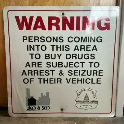 Vintage Metal Weed & Seed Warning Sign 30" x 30"