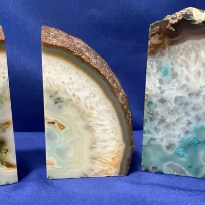 Dyed Teal Agate Geodes Quartz Crystal
