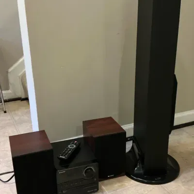 Sharp XL-B512 Micro Component System & ILive Tower Speaker