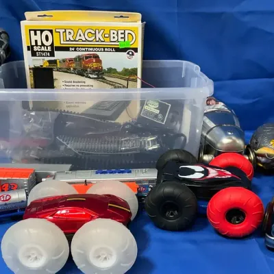 Train Tracks, Trains, Cars, Hulk, And More