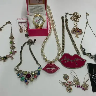 Betsey Johnson New Watch, Earrings, And Necklaces 