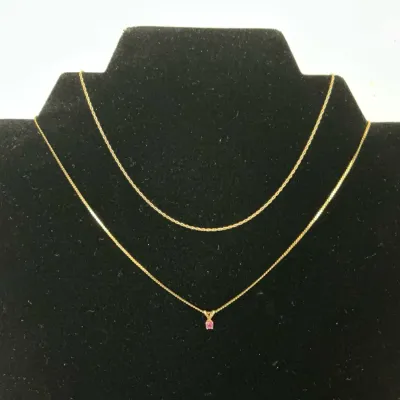 Two 14k Thin Gold Necklaces (2.88 Grams Total)