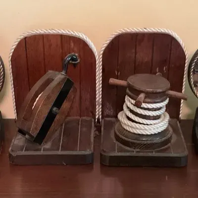 Set Of Nautical Themed Books Ends And A Set Of Naval Institute Book Ends