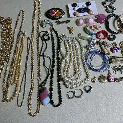 Costume Jewelry With brooches, Bracelets, Necklaces 