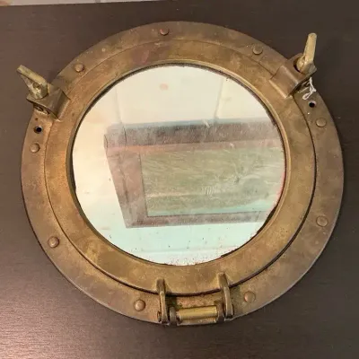 Vintage Brass Porthole Mirror