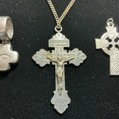 Sterling Silver Religious Cross Pendants Inc Silpada Ichthus (31 Grams)