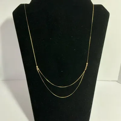 14k Gold Adjustable Necklace (24 Inch) (1.52 Grams)