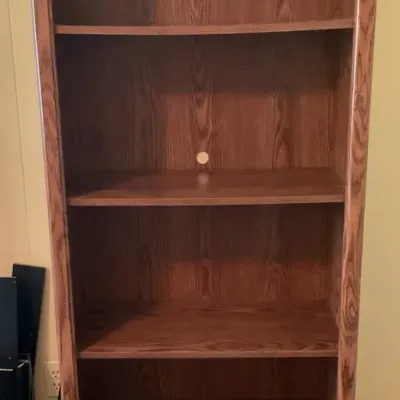 Wood Bookshelf (72.5” H X 27.75” W X 12” D)