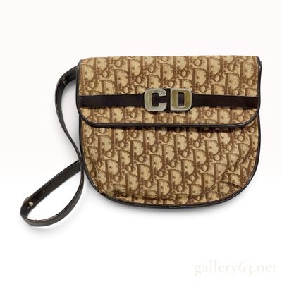 Sale Photo Thumbnail #199: Christian Dior Vintage Trotter Monogram Flap Shoulder Bag