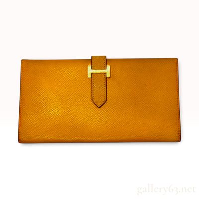 Sale Photo Thumbnail #158: Hermes Bearn Wallet in Yellow Epsom Leather