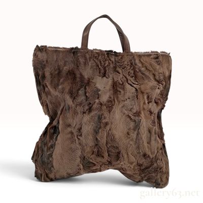 Sale Photo Thumbnail #105: LOEWE Brown Astrakhan Fur and Leather Tote Bag